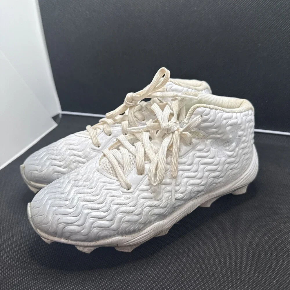 Under Armour Spotlight Hammer RM Youth 2.5 White Silver Football Cleats UZB52